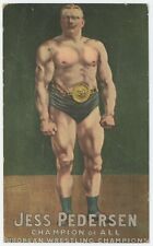 * AWESOME * Early 1900's Wrestling Postcard - Jess Pedersen - European Champion picture