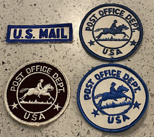Vintage US Post Office/Mail Patch Lot Of 4- White/Blue & Brown Pony Express Logo picture