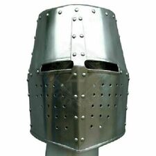 Medieval Great Steel Helmet 18G Larp Knight Templar Crusader Gift picture