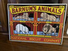 Vintage 1990 Animal Crackers Barnum's Animals Porcelain Ande Rooney Sign picture
