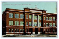 c1910's Our Lady Of Lourdes School Marinette Wisconsin WI Antique Postcard picture