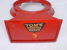 Rare Vintage Tom's Peanut 1930s jar & Metal 5c Jar Stand & Toms Sign Lance Store picture