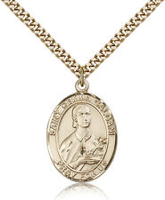 Saint Gemma Galgani Medal For Men - Gold Filled Necklace On 24 Chain - 30 Da... picture