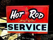 Vintage Hot RAT Rod Fink SERVICE Painted METAL Shop SIGN Pinstriped ART Wall picture
