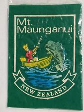 Mt. Maunganui New Zealand Vintage Printed Felt Square Patch Travel Souvenir New  picture