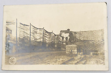 Vintage WWI RPPC RTO Engrs Base Camp Netting Train Tracks Real Photo Postcard picture