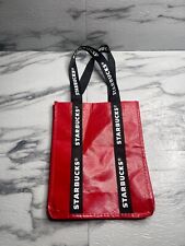 Starbucks Reusable Red Plastic Tote Bag 10