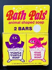 Old Vintage 1972 1970’s PALS Vitamins Bath Soap Sealed Pink Fish Purple Turtle picture