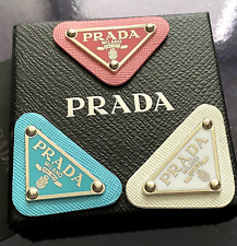 LOT 3 Prada Milano Logo little  Button Plate Metal Emblem Triangle Plate picture