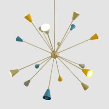 Colorful Brass Italian Chandeliers Mid Century Stilnovo Style Ceiling Light Lamp picture