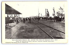 Old Orchard Beach After Fire August 1907 Boston Maine Railroad tracks Postcard picture