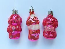 3 Antique Vintage USSR Glass Xmas Christmas Ornaments - Dogs picture