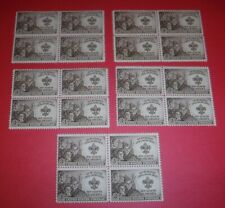 LOT of 5 Blocks of 4 Boy Scouts of America 1950 3 cent stamps -Scott #995 unused picture