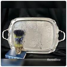 *Remembrance Butlers Tray International Silver Silver Plated Handled Tea Tray Lg picture