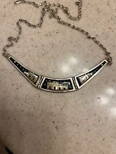 Native American Inlay Sterling Silver Necklace  picture