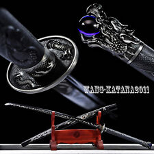 Black Dragon Extended Katana 1095 Battle Ready Japanese Samurai Functional Sword picture