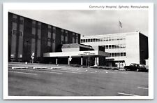 Ephrata Pennsylvania~B&W~Community Hospital Street View~c1960s Autos~Vintage PC picture