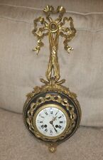 Antique French 8 Day Wall Clock Gilt Bronze Ormolu LP Japy Movement 1870s picture