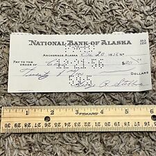 1956 NATIONAL BANK OF ALASKA CANCELLED PAID CHECK ANCHORAGE picture