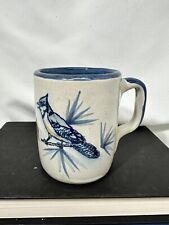 Louisville Stoneware Pottery Bluejay Bird Coffee Tea Cup Mug Kentucky Folk Art picture