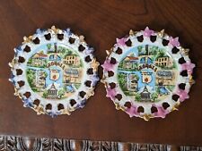 PAIR of State of Georgia Plate Decorate Wall Hanging Decor Blue Purple 5.25