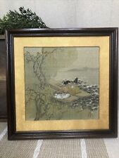 Chinese Unknown Age Signed Painting on Silk or Fabric Two Women on Boat picture