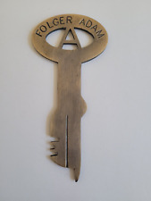 Folger Adam Prison Door Key Solid Brass Skeleton Collector Jail Jailer Key picture