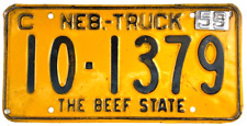 Nebraska 1959 Commercial Truck License Plate Vintage Decor Platte Co Collectors picture