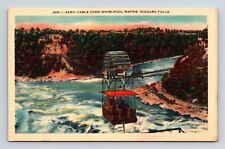 Niagara Falls Canada Whirlpool Rapids Aero Cable Whirlpool Linen Postcard picture