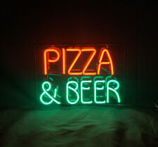  New Pizza &Beer Neon Sign Vintage Real Glass Night Beer Bar Home Decor 14