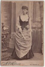 CIRCA 1880s CABINET CARD A.B. ELLIOT YOUNG LADY HOLDING DIPLOMA MT. VERNON OHIO picture