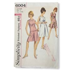 1960s SIMPLICITY 6004 Pattern Mod Retro Pleat A Line Sheath Dress Sz 9 Junior picture