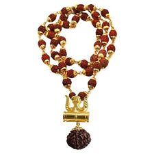 Rudraksha 36+1 Panchmukhi Lord Mahadev Trishul Pendand Neck Chain For Men &Women picture