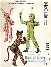 1960's McCall's Girls'/Boys' Cat,Bunny,Space Costume Pattern 6991 Size 12 picture
