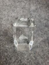 Vintage Cancer Zodiac Sign Laser Engraved Lead Crystal Block Paperweight picture