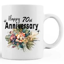 Happy 70th Anniversary Gifts MUG Coffee 70 Years birthday For Women Men picture