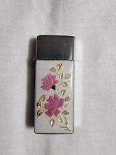 Vintage Penguin No. 700 Mini Flip-Top Lighter Pearl Floral Design Japan. RARE picture