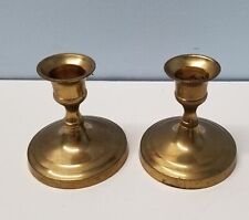 Pair Vintage Solid Brass Heavy Candlesticks Candle Holders 3