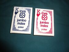 Lot of 2 VINTAGE CVS “JUMBO INDEX” POKER PLAYING CARDS NEW SEALED picture