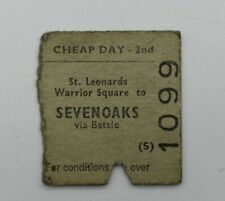 Railway Ticket St Leonards Warrior Square to Sevenoaks 2nd cheap day BRB #1099 picture