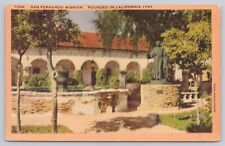Mission Hills California, Mission San Fernando Garden Arches, Vintage Postcard picture