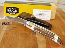 SUPERB LEROY REMER CUSTOM BUCK 317 KNIFE ELK HANDLES STRAIGHT & CLIP POINT picture