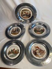 Set of Five - The Great American Revolution 1776 Pewter Plates picture