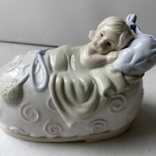 Vintage Bank “Girl Sleeping In A Shoe” Figurine Bank picture