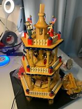 vintage christmas 3 tier piramide wooden Nativity candle Windmill Carousel picture