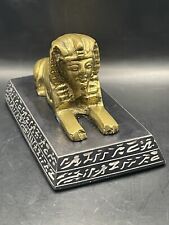 Vintage-Brass Egyptian Sphinx Paperweight-Rare With Patina ￼ picture