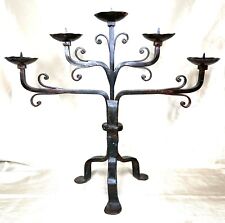 Jan Barboglio Wrought Iron 5 Arm Candelabra Candle Holder picture