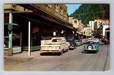 Juneau, AK-Alaska, Franklin Street, Drugstore Antique, Vintage Souvenir Postcard picture