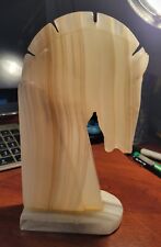 Pair of carved Onyx, Horse head bookends, vintage 1980's picture