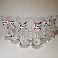 Set Of 6 NEW Kronenbourg 1664 Beer Lager Half Pint 10oz Glass New Crown Marked picture